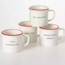 Christmas Dining & Entertaining>Kirklands Home Seasonal Sweets Mugs, Set of 4 White