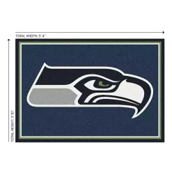 Kirklands Home Seattle Seahawks Area Rug, 4x6 Blue Hot
