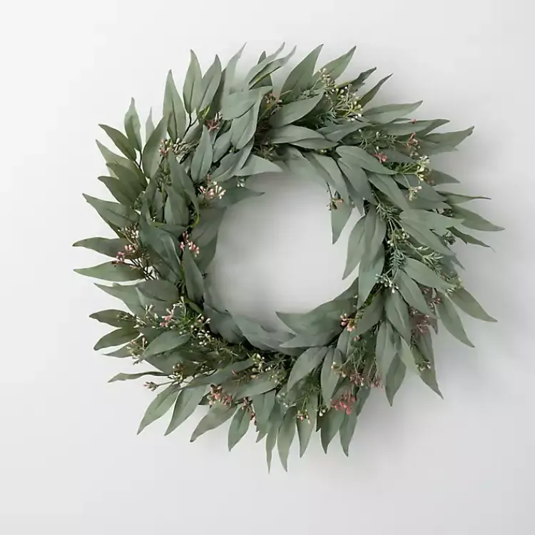 Wreaths>Kirklands Home Seeded Blade Eucalyptus Wreath, 25 in. Green