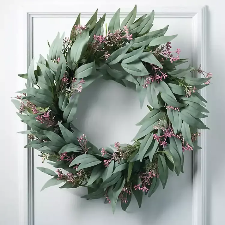 Wreaths>Kirklands Home Seeded Blade Eucalyptus Wreath, 25 in. Green