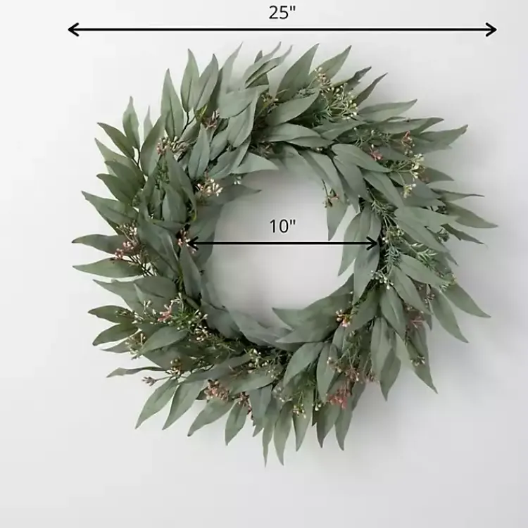 Wreaths>Kirklands Home Seeded Blade Eucalyptus Wreath, 25 in. Green