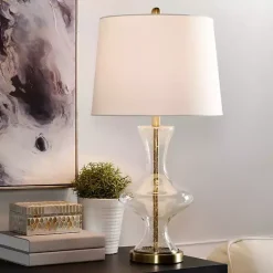 Kirklands Home Seeded Glass and Gold Table Lamp White Discount