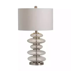 Kirklands Home Seeded Glass Bubble Cairn Table Lamp White New