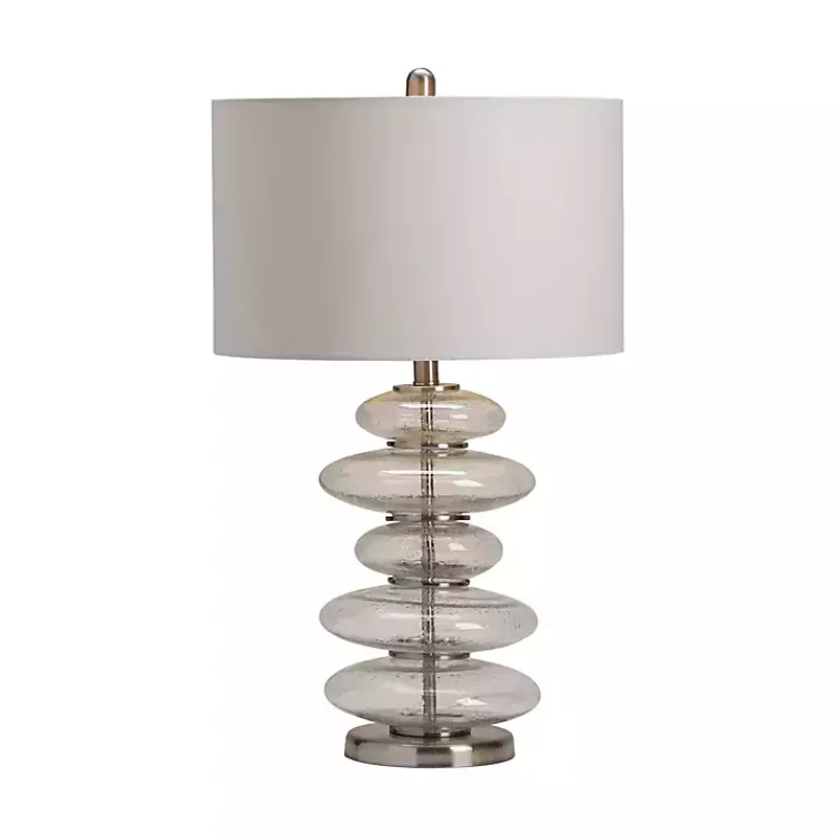 Kirklands Home Seeded Glass Bubble Cairn Table Lamp White New