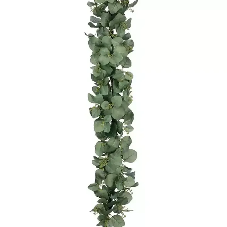 Arrangements & Greenery>Kirklands Home Seeded Silver Dollar Eucalyptus Garland Green
