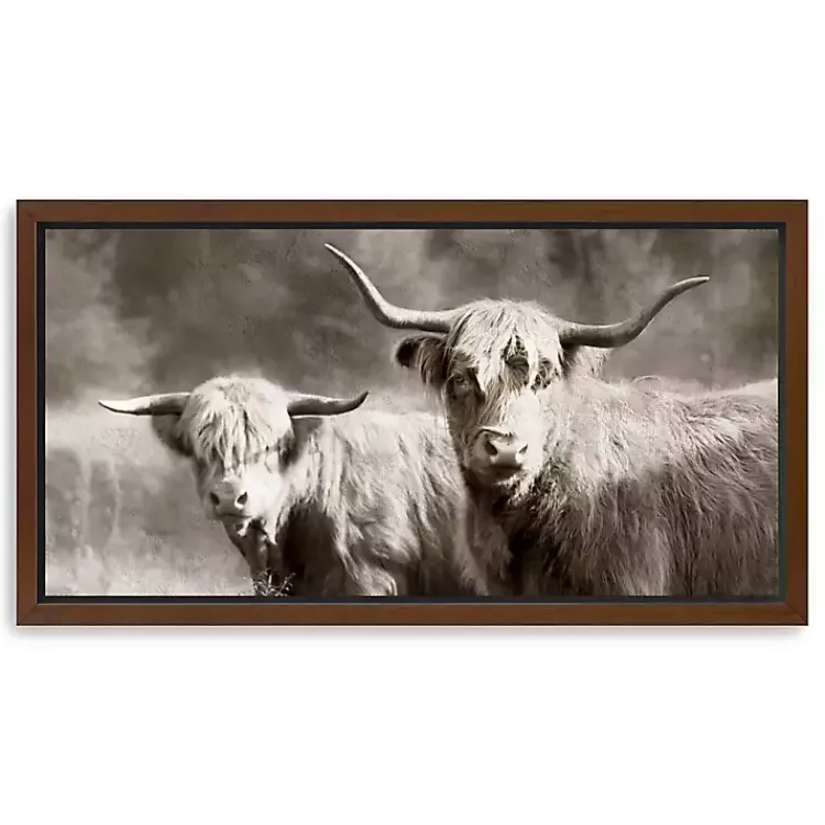 Kirklands Home Sepia Hairy Highland Framed Canvas Art Print Hot