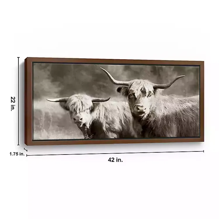 Kirklands Home Sepia Hairy Highland Framed Canvas Art Print Hot