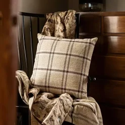 Pillows>Kirklands Home Sepia Woven Plaid Throw Pillow Brown