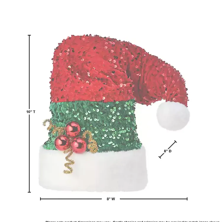 Christmas Ornaments>Kirklands Home Sequin Santa Hat Tree Topper