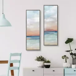 Kirklands Home Serene Scene Framed Canvas Art Prints, Set of 2 Blue Discount