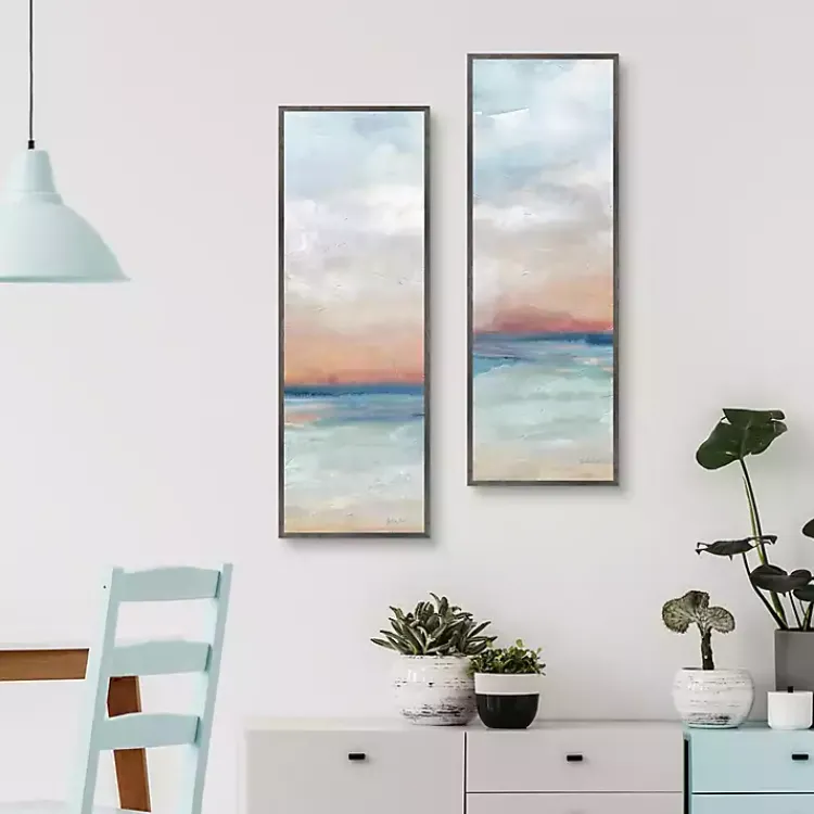 Kirklands Home Serene Scene Framed Canvas Art Prints, Set of 2 Blue Discount