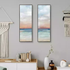 Kirklands Home Serene Scene Framed Canvas Art Prints, Set of 2 Blue Discount