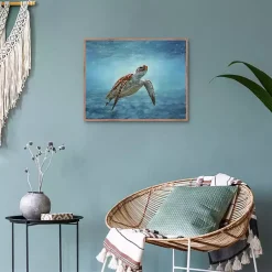 Kirklands Home Serene Sea Turtle Framed Canvas Art Print Sale