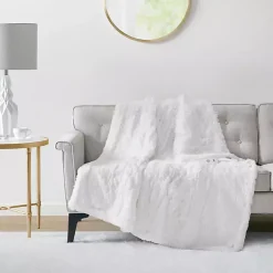 Blankets & Throws>Kirklands Home Serta Shaggy Faux Fur Heated Throw White