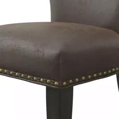 Kirklands Home Sevana Faux Leather Dining Chairs, Set of 2 Brown Outlet