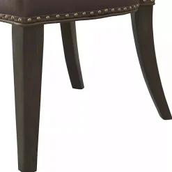 Kirklands Home Sevana Faux Leather Dining Chairs, Set of 2 Brown Outlet
