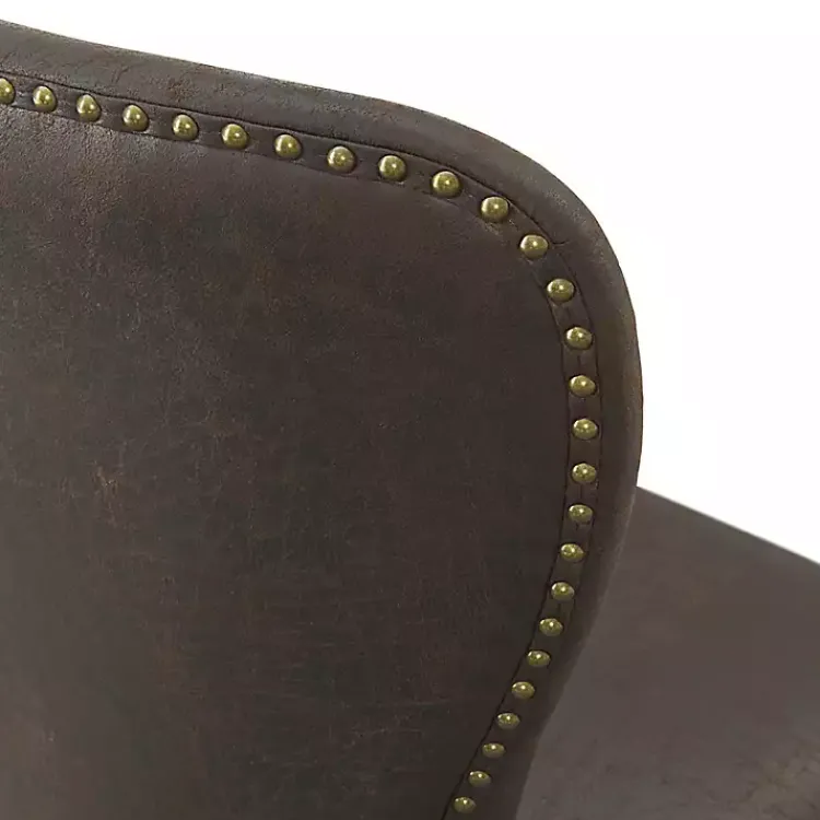 Kirklands Home Sevana Faux Leather Dining Chairs, Set of 2 Brown Outlet