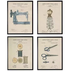 Kirklands Home Sewing Patents Framed Art Print Multi New