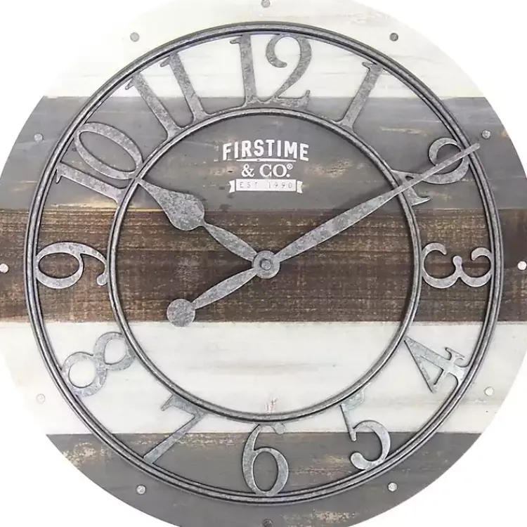 Kirklands Home Shabby Wood Plank Wall Clock