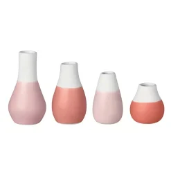 Vases>Kirklands Home Shades of Two-Toned Mini Vases, Set of 4 Red