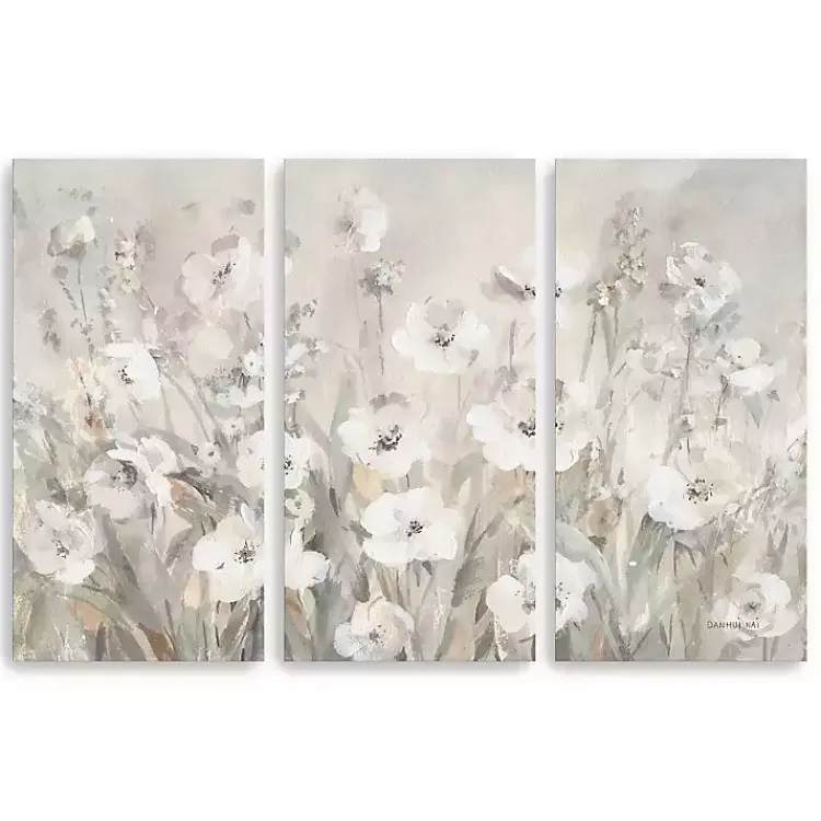 Kirklands Home Shades Of White Canvas Art Prints, Set of 3