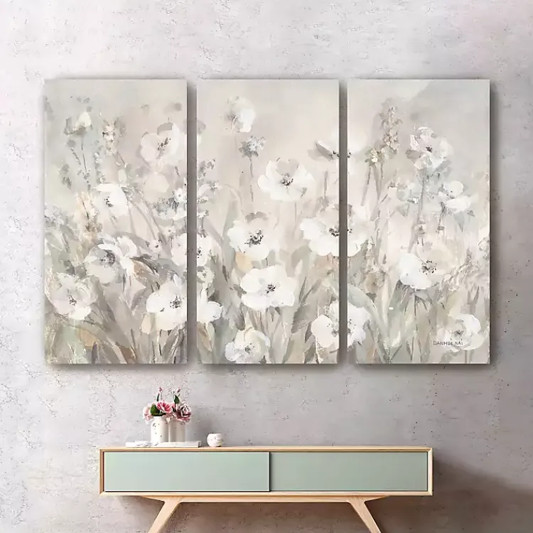 Kirklands Home Shades Of White Canvas Art Prints, Set of 3