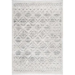 Kirklands Home Shaggy Lattice Tassel Ansley Area Rug, 5x7 Discount