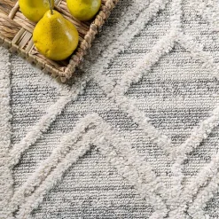 Kirklands Home Shaggy Lattice Tassel Ansley Area Rug, 5x7 Discount