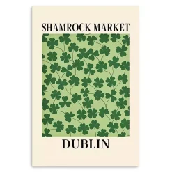 St Patricks Day Decorations>Kirklands Home Shamrock Market Canvas Art Print