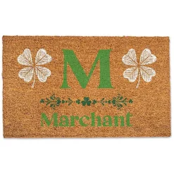 Kirklands Home Shamrock Personalized Monogram Coir Doormat Hot