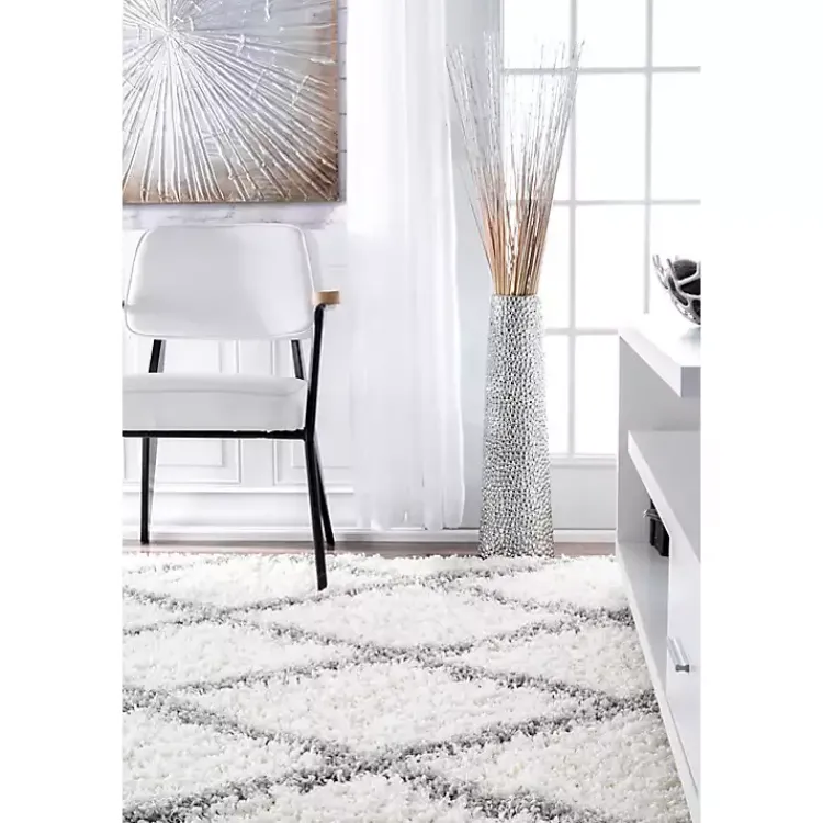 Kirklands Home Shanna Diamond Area Rug, 5x7 White Hot