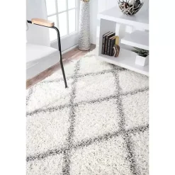 Kirklands Home Shanna Diamond Area Rug, 5x7 White Hot