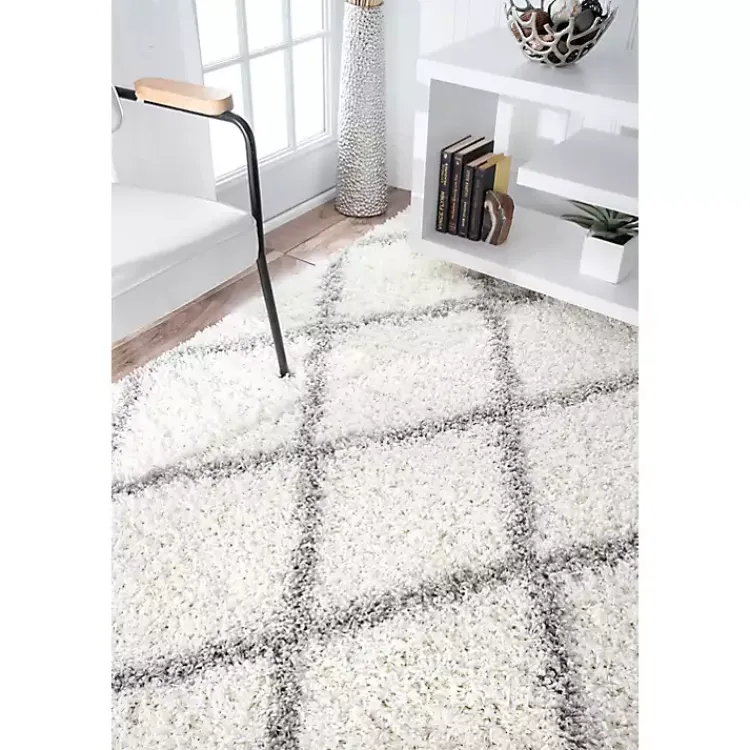 Kirklands Home Shanna Diamond Area Rug, 5x7 White Hot