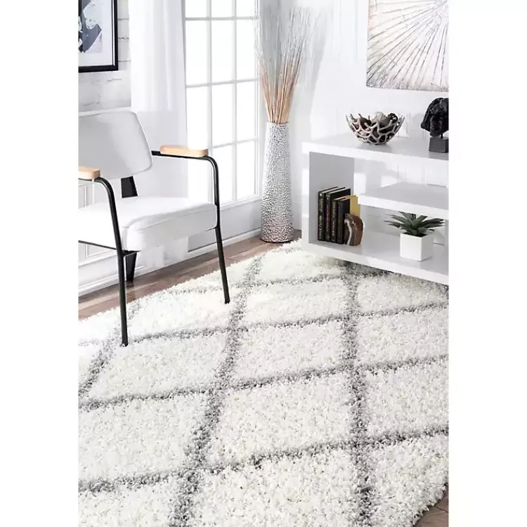 Kirklands Home Shanna Diamond Area Rug, 8x10 White Sale