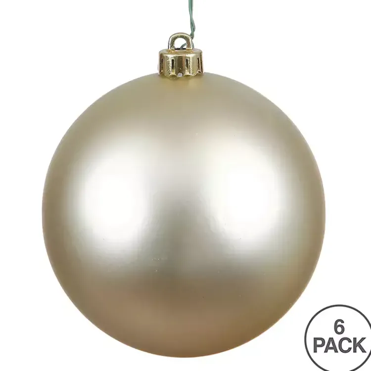 Christmas Ornaments>Kirklands Home Shatterproof Champagne Ball Ornaments, Set of 6 Gold