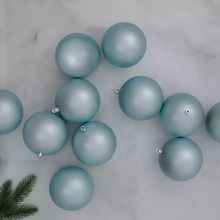Christmas Ornaments>Kirklands Home Shatterproof Matte Powder 12-pc. Ornaments Blue