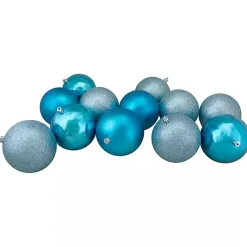 Christmas Ornaments>Kirklands Home Shatterproof Turquoise Multi 12-pc. Ornaments Blue
