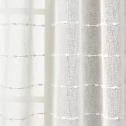 Kirklands Home Sheer Textured Curtain Panel Set, 84 in White Sale