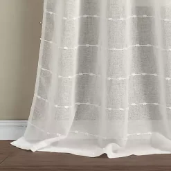 Kirklands Home Sheer Textured Curtain Panel Set, 84 in White Sale