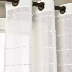 Kirklands Home Sheer Textured Curtain Panel Set, 84 in White Sale