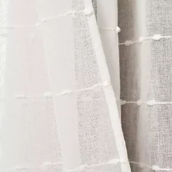 Kirklands Home Sheer Textured Curtain Panel Set, 84 in White Sale