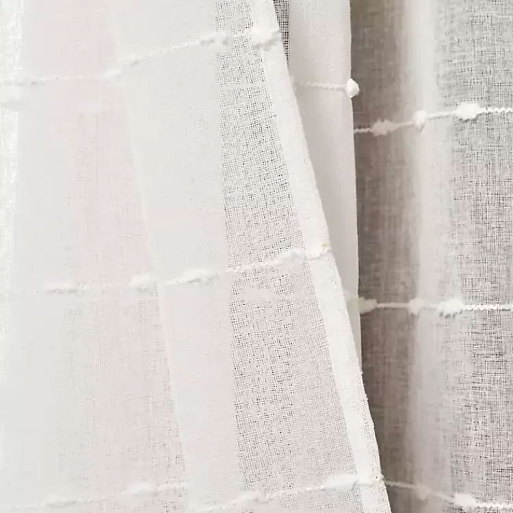 Kirklands Home Sheer Textured Curtain Panel Set, 84 in White Sale