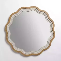 Kirklands Home Shelby Natural Wood Scalloped Wall Mirror Best