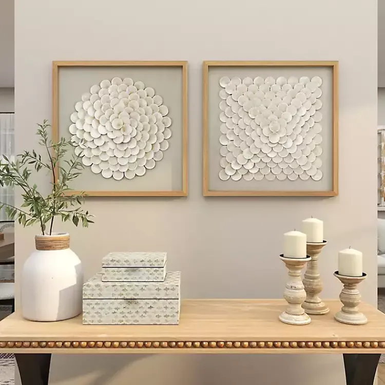 Kirklands Home Shell Design Shadow Box 2-pc. Wall Art New