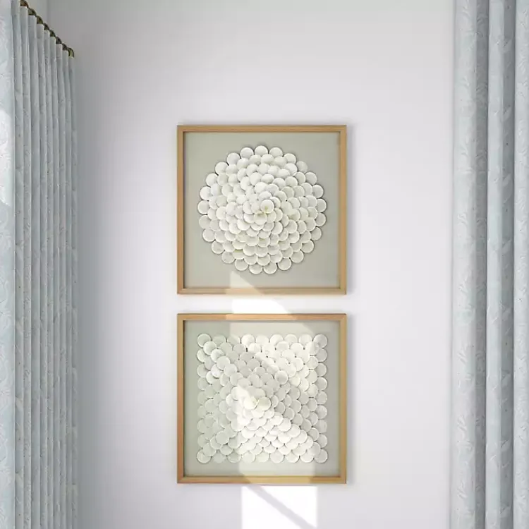 Kirklands Home Shell Design Shadow Box 2-pc. Wall Art New
