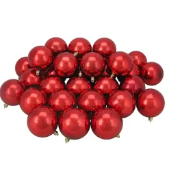 Christmas Ornaments>Kirklands Home Shiny Shatterproof Ball Ornaments, Set of 32 Red