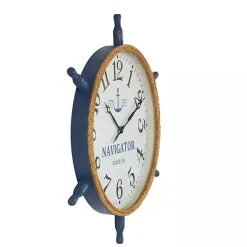 Kirklands Home Ship Wheel Wood and Rope Wall Clock Hot