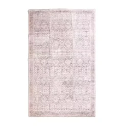 Kirklands Home Shiva Red Botanical Washable Area Rug, 5x8 New