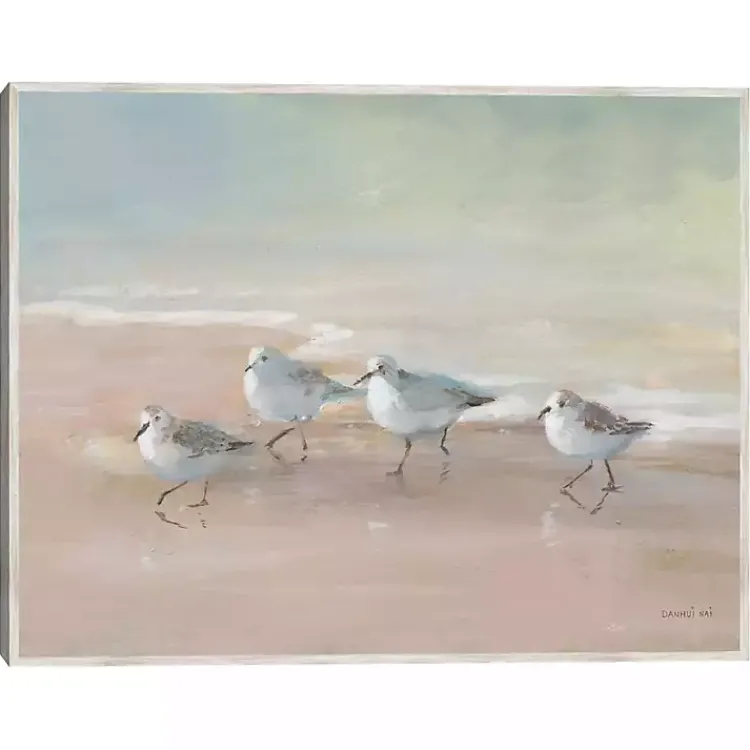 Kirklands Home Shorebirds on the Sand Framed Canvas Art Print Sale