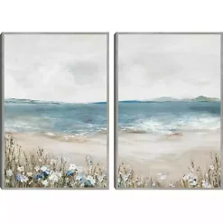 Kirklands Home Shoreline Slepndor Framed Canvas Art Prints Blue Discount